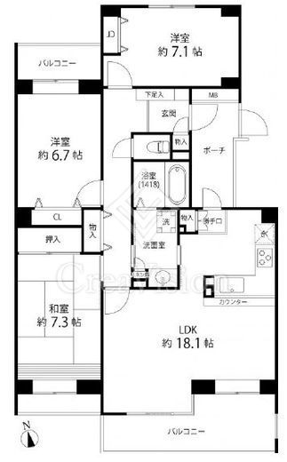 T's garden西寺尾(ティーズガーデン西寺尾)　D103号室　間取り