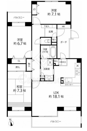 T's garden西寺尾　E303号室　間取り