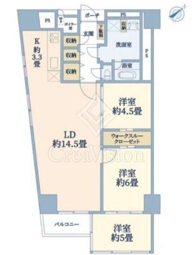 山下公園ハイツ　1F1号室　間取り