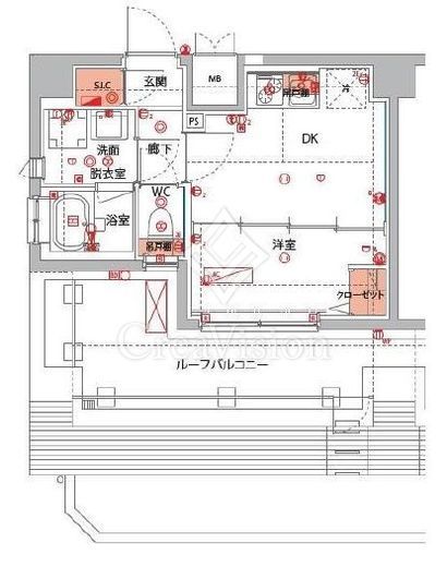 ハーモニーレジデンス横浜大通り公園EIRAKU　1102号室　間取り