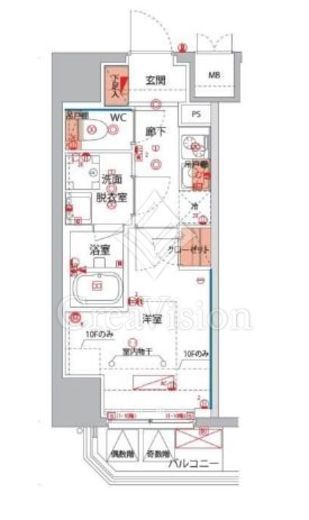 ハーモニーレジデンス横浜大通り公園EIRAKU　704号室　間取り