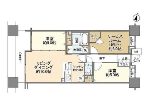 クレストシティタワーズ横浜　202号室　間取り