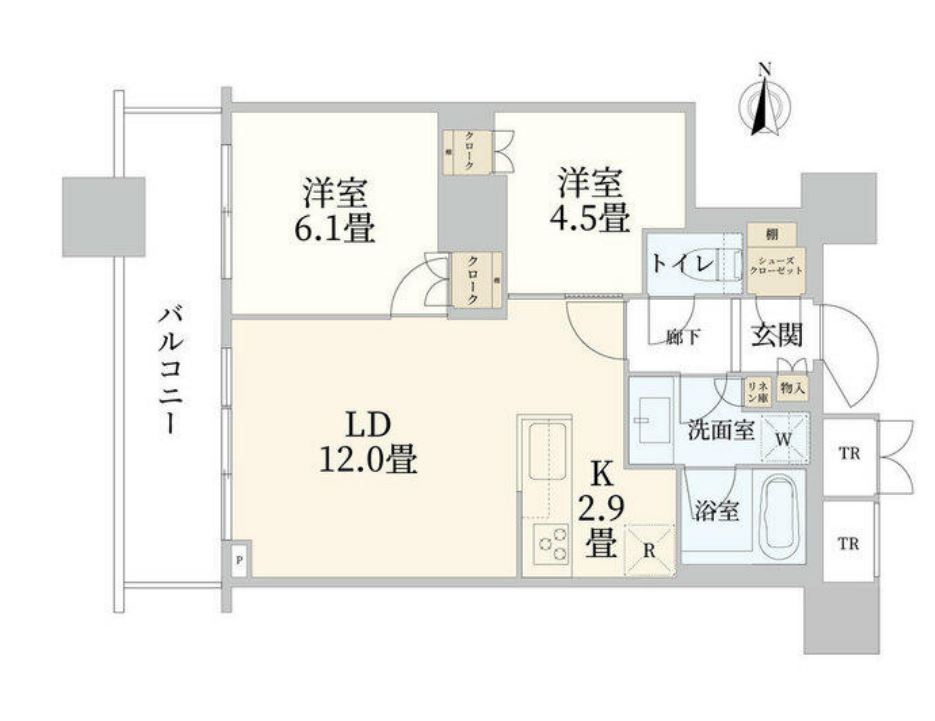 パークタワーグランスカイ　3302号室　間取り