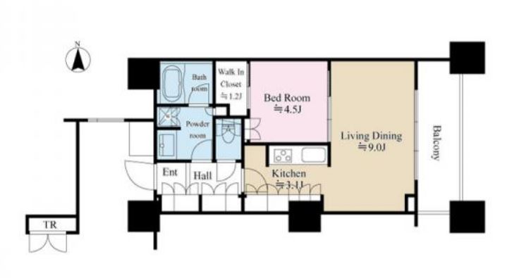 パークタワーグランスカイ　718号室　間取り