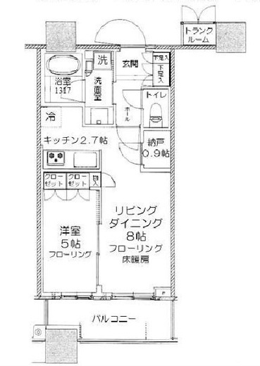 パークタワーグランスカイ　2214号室　間取り