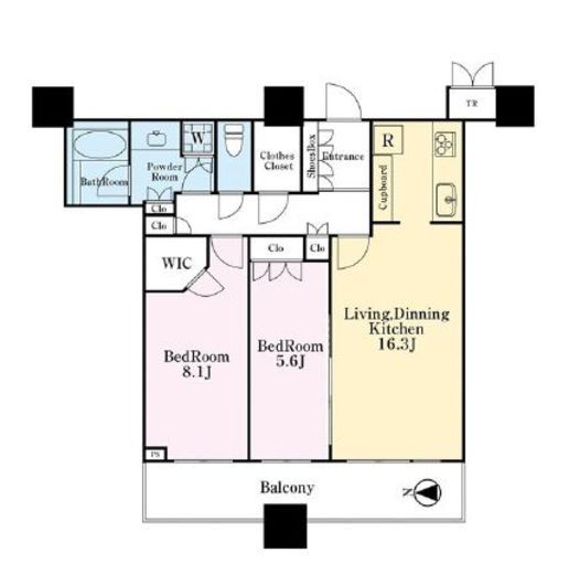 パークタワーグランスカイ　3702号室　間取り