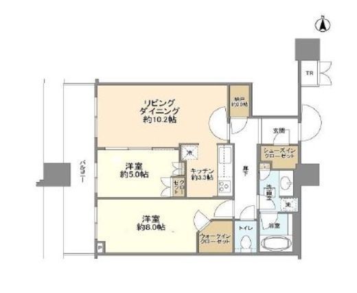 パークタワーグランスカイ　27F3号室　間取り