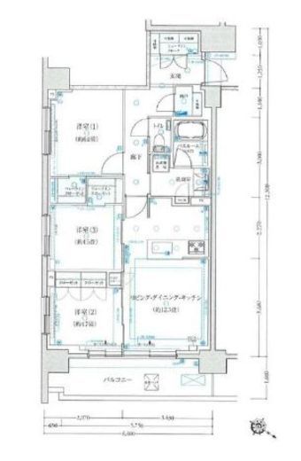 クリオ横濱桜木町ミッドグレイス　803号室　間取り
