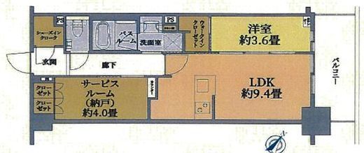 クリオ横濱桜木町ミッドグレイス　804号室　間取り