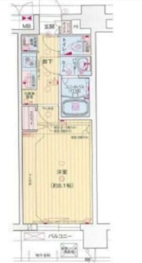 プレサンス横浜大通り公園　1105号室　間取り