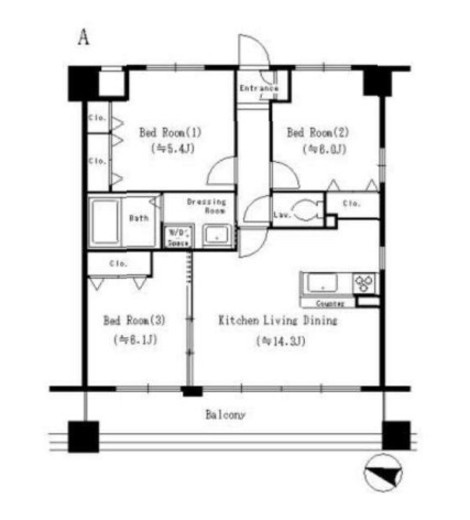 Y's court三保　602号室　間取り