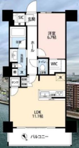 ビーコンタワーレジデンス　1304号室　間取り