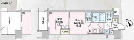 ラグゼナ磯子　103号室　間取り