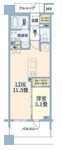リビオレゾン横浜鶴見ステーションサイト　1007号室　間取り