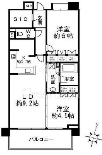 クリオ横浜杉田　311号室　間取り