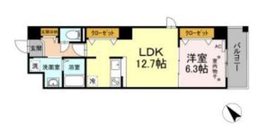 ノーブルヒルズ　1001号室　間取り