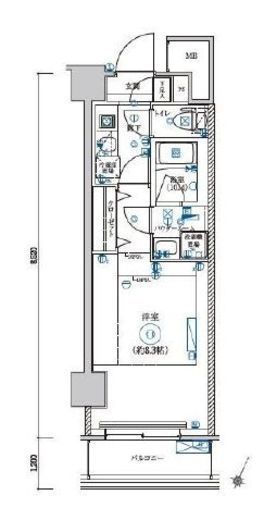 LEXE AZEST横濱関内　302号室　間取り