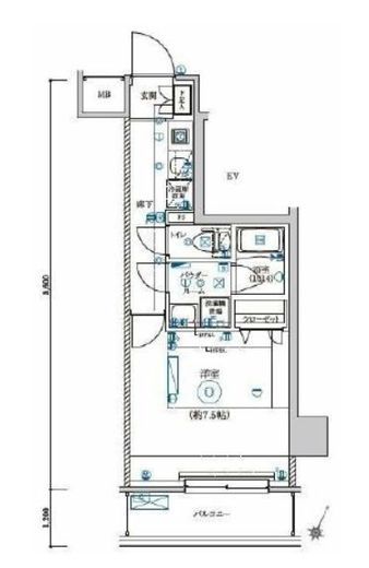 LEXE AZEST横濱関内　407号室　間取り