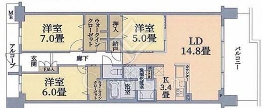 ヒルコートテラス横浜汐見台　D303号室　間取り
