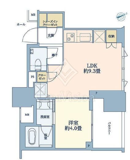 プラウド馬車道　803号室　間取り