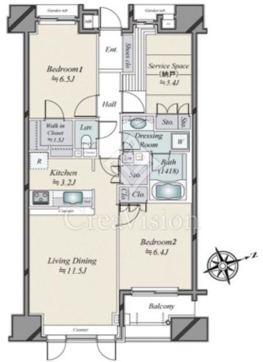 パークホームズセントラルシティ中央区湊　610号室　間取り