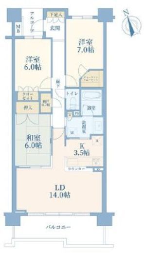 THE CENTER HOUSE　A202号室　間取り