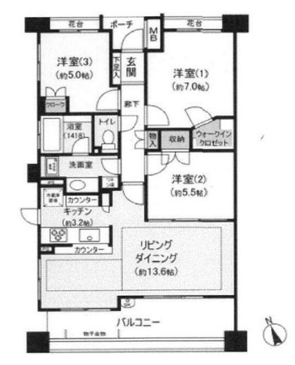 パークフォリア青葉台つつじが丘レジデンス　204号室　間取り