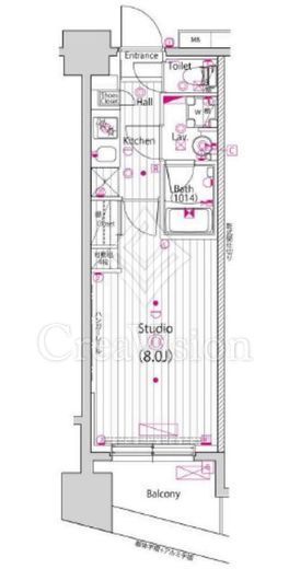 グランド・ガーラ横浜新子安　1109号室　間取り