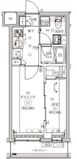 ベルシード野毛山公園　302号室　間取り