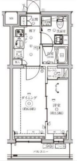 ベルシード野毛山公園　306号室　間取り