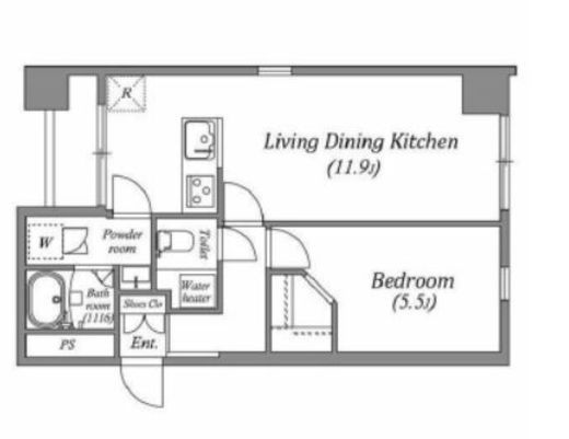 オーパスホームズ八丁堀　101号室　間取り