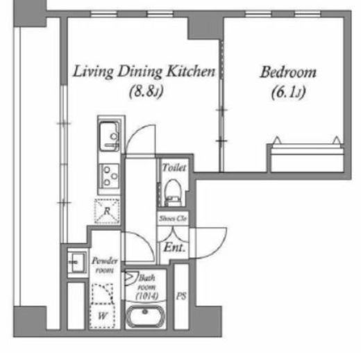 オーパスホームズ八丁堀　1301号室　間取り
