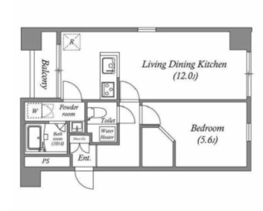 オーパスホームズ八丁堀　601号室　間取り