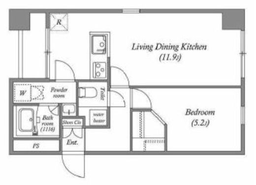 オーパスホームズ八丁堀　701号室　間取り