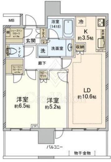 グレーシアタワー二俣川　2413号室　間取り