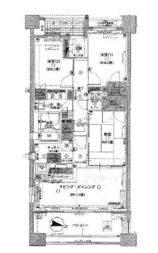 プラウド横浜鶴見市場　3F1号室　間取り
