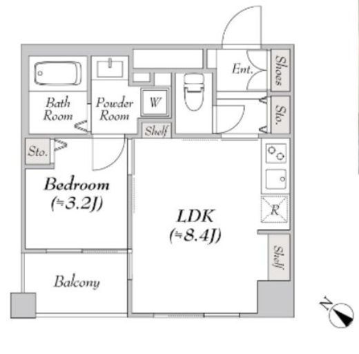 ミリアレジデンス日本橋人形町Ⅱ　203号室　間取り