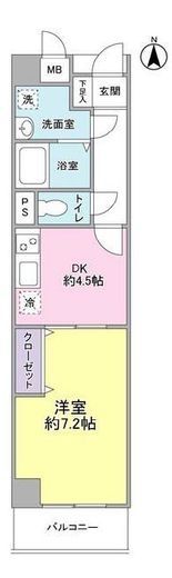 クレール矢沢　208号室　間取り