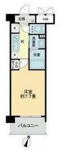 フェリース横濱　706号室　間取り
