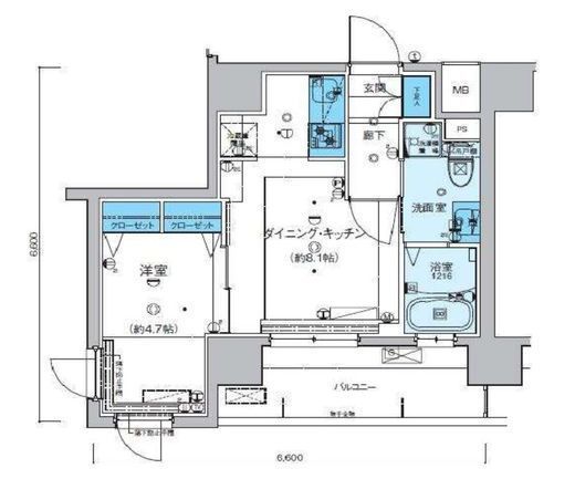 リヴシティ横濱新川町弐番館　1110号室　間取り
