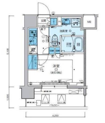 リヴシティ横濱新川町弐番館　909号室　間取り