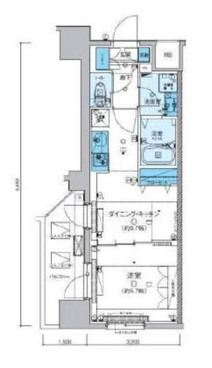 リヴシティ横濱新川町弐番館　1102号室　間取り
