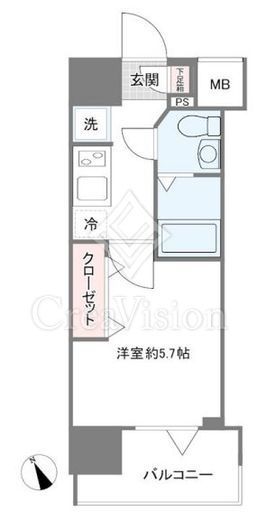 リヴシティ横濱新川町弐番館　607号室　間取り