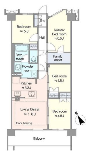 レーベン横浜山手 ONE WARD COURT　724号室　間取り