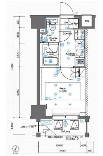 SYFORME YOKOHAMA-ODORIKOEN (シーフォルム横浜大通り公園)　803号室　間取り