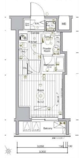 グランヴァン横濱反町　703号室　間取り