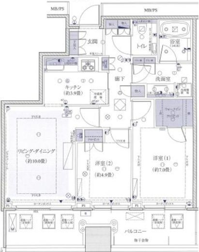 横浜ポートサイドプレイス タワーレジデンス　2402号室　間取り
