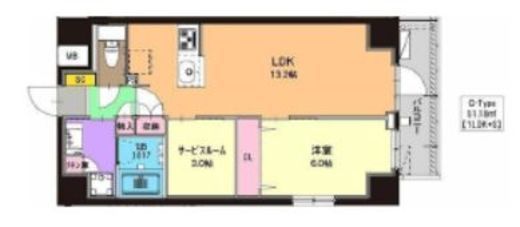 フレッチェ横浜　703号室　間取り