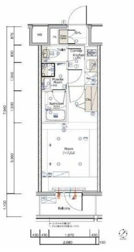 SYFORME KANNAIⅡ (シーフォルム関内2)　902号室　間取り