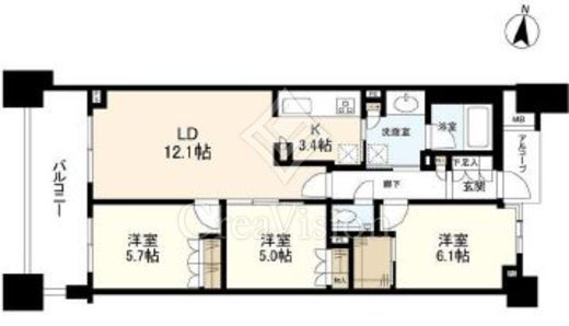 ブランズ市が尾ヒルトップ　209号室　間取り